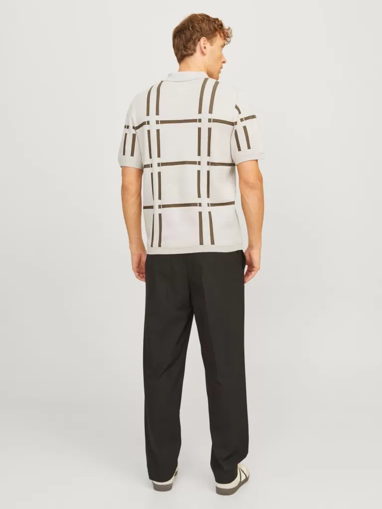 JACK & JONES Swetry^All Over Print Koszula polo Szary