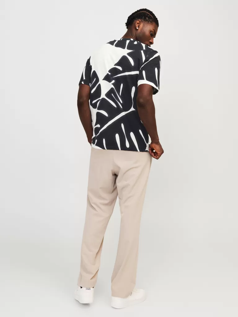 JACK & JONES Koszulki^All Over Print Okrągły dekolt T-shirt Biały