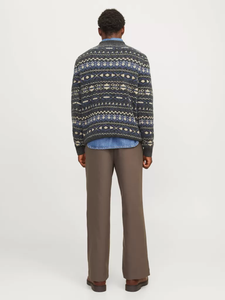 JACK & JONES Swetry^All Over Print Sweter wkładany przez głowę Niebieski