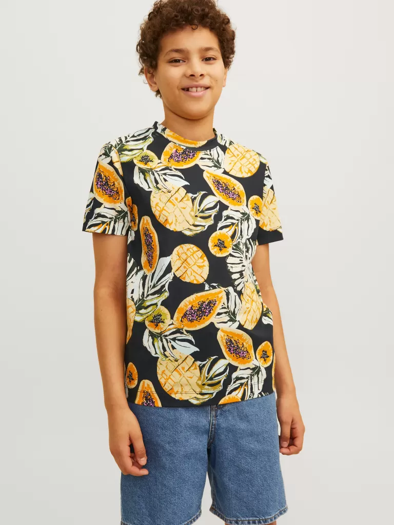 JACK & JONES Koszulki | Wyprzedaż^All Over Print T-shirt Junior Czarny