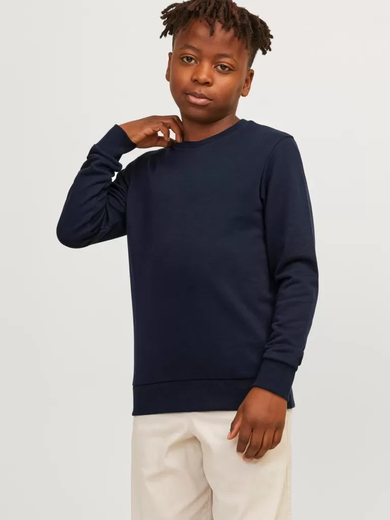 JACK & JONES Bluzy^Gładki Bluza Junior Niebieski