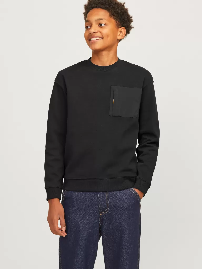 JACK & JONES Bluzy^Gładki Bluza Junior Czarny