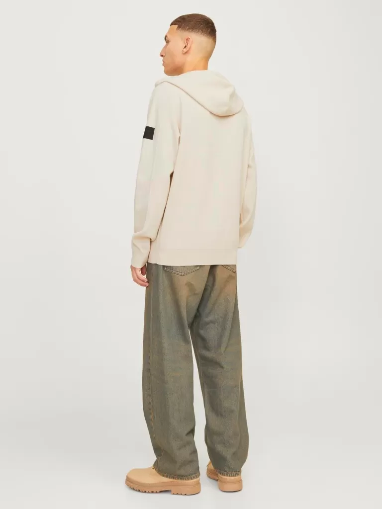 JACK & JONES Swetry^Gładki Bluza z kapturem Beżowy