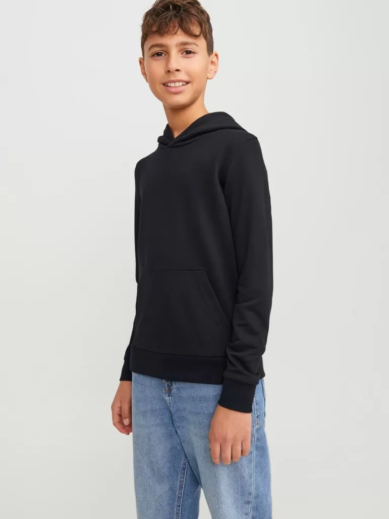 JACK & JONES Bestsellery | Bluzy^Gładki Bluza z kapturem Junior Czarny