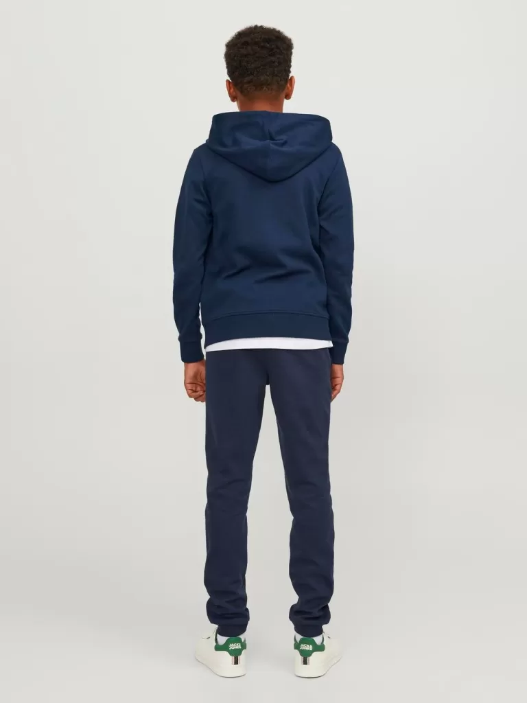 JACK & JONES Bluzy | Wyprzedaż^Gładki Bluza z kapturem zapinana na suwak Junior Niebieski