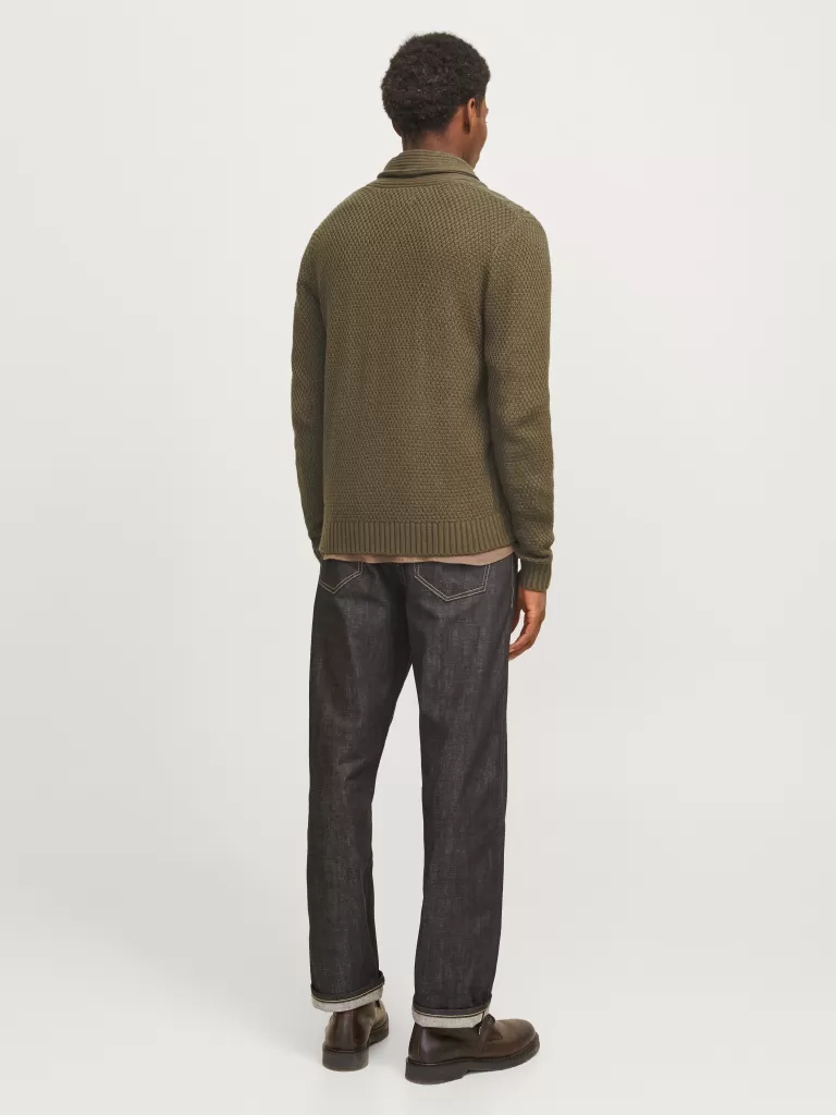 JACK & JONES Swetry^Gładki Dzianinowa Kardigan Zielony