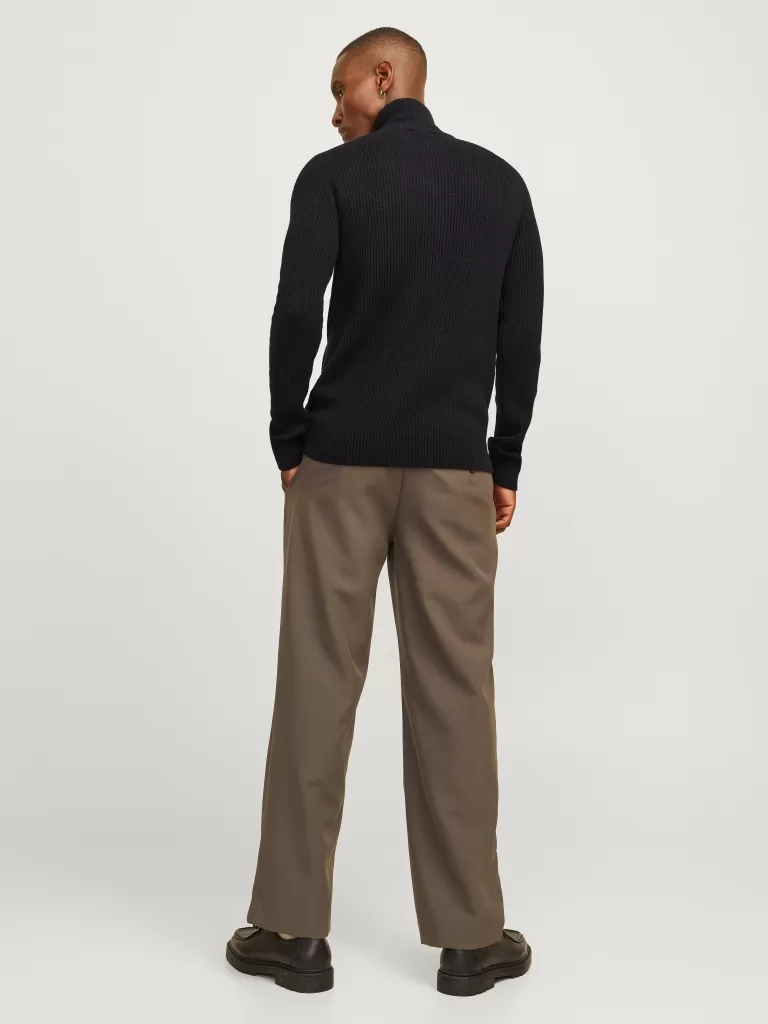JACK & JONES Swetry^Gładki Dzianinowa Kardigan Czarny