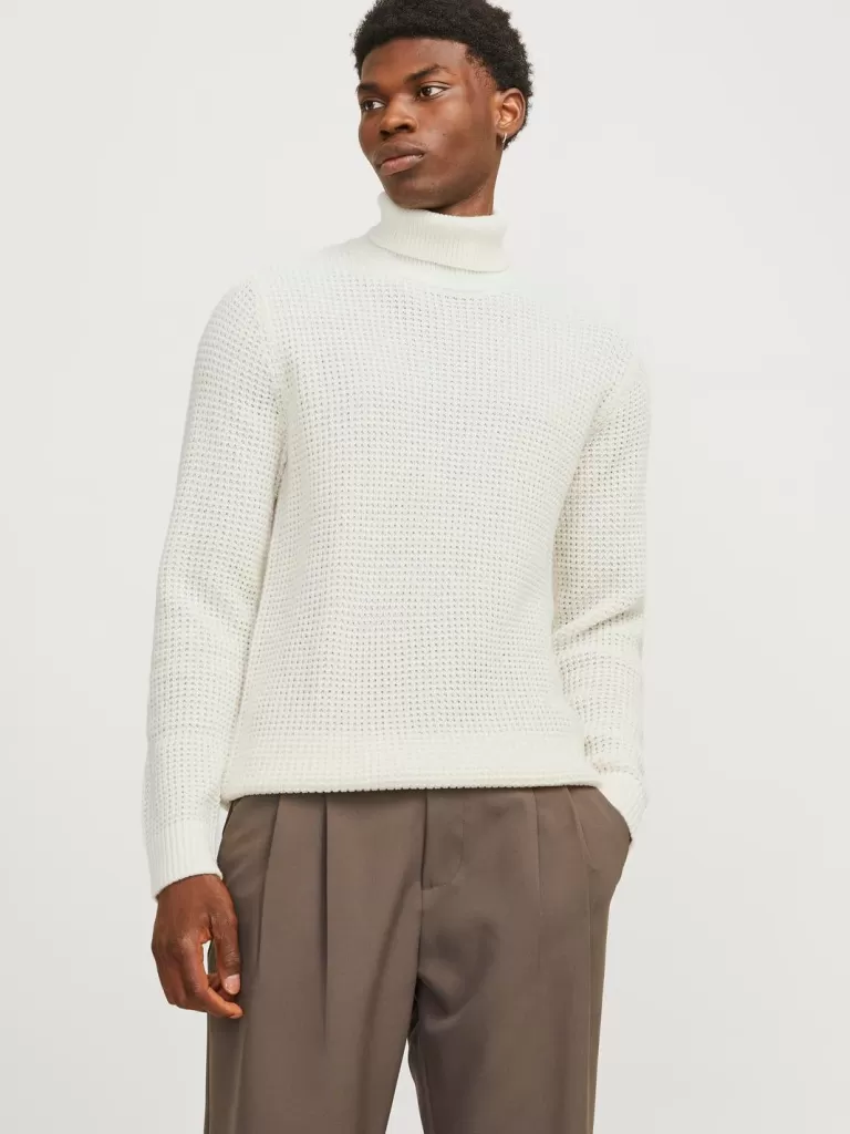 JACK & JONES Swetry^Gładki Golf Biały