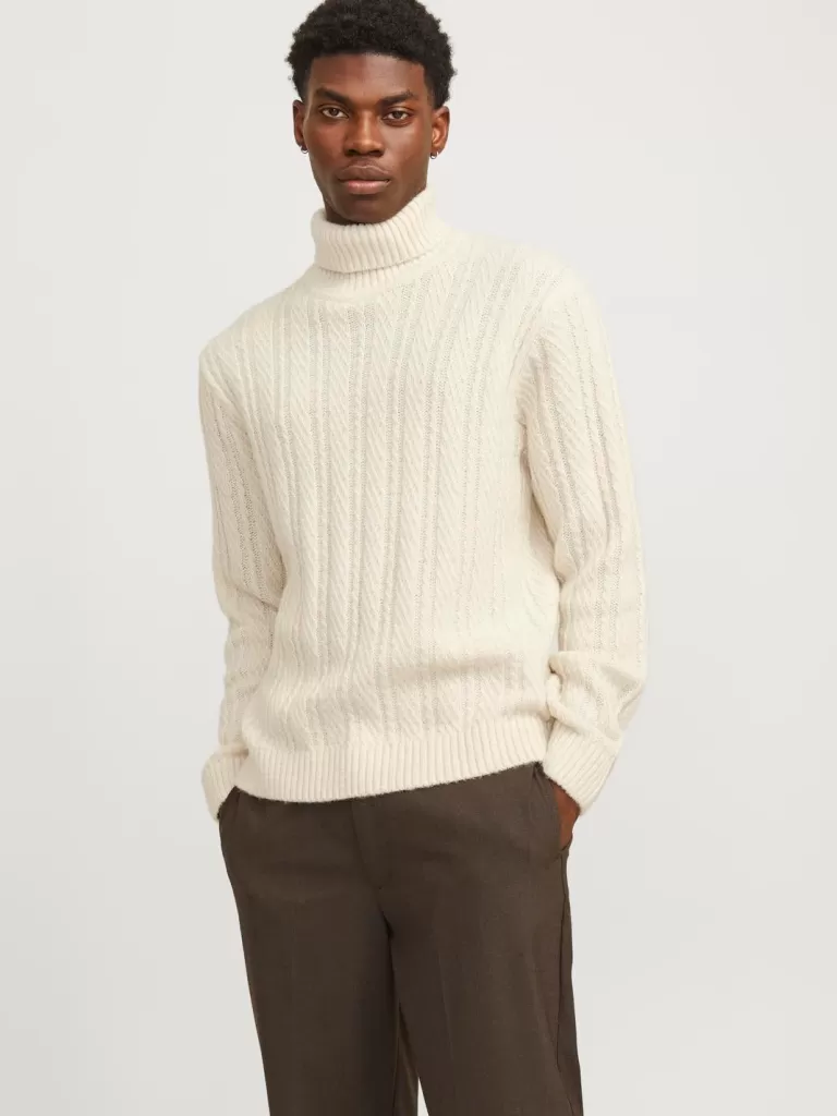 JACK & JONES Swetry^Gładki Golf Biały
