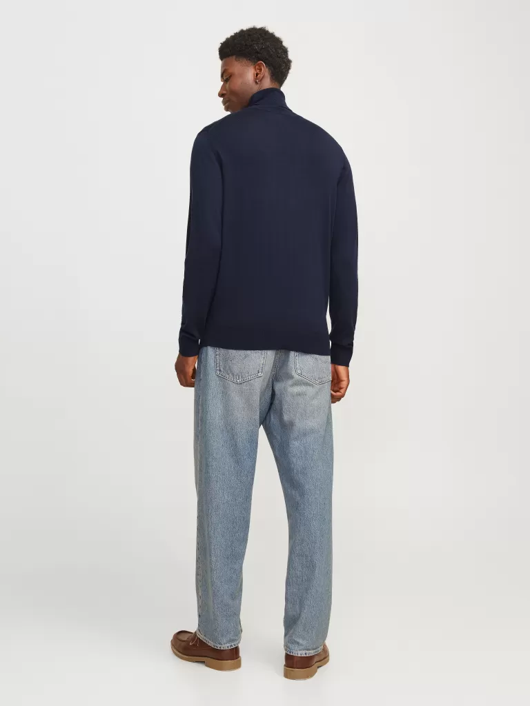 JACK & JONES Swetry^Gładki Golf Niebieski