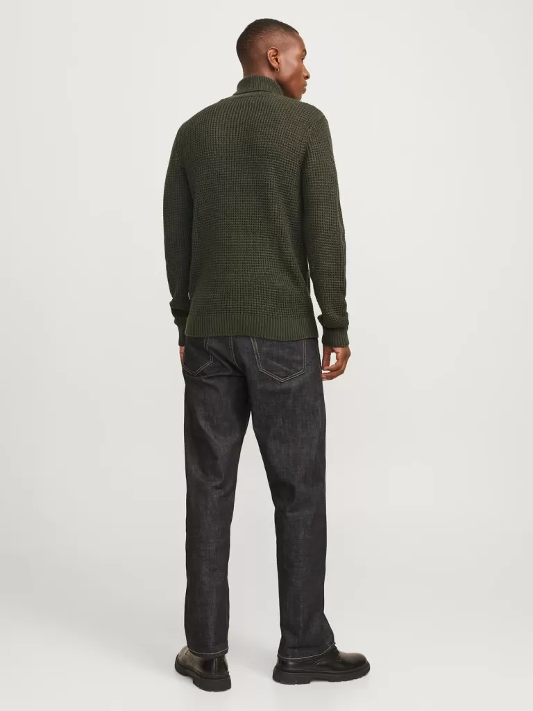 JACK & JONES Swetry^Gładki Golf Zielony