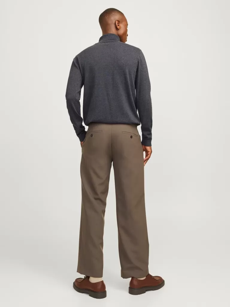JACK & JONES Swetry^Gładki Golf Szary