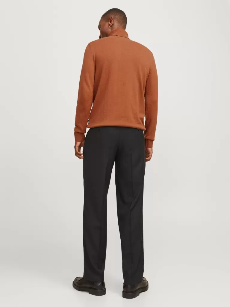 JACK & JONES Swetry^Gładki Golf Pomarańczowy
