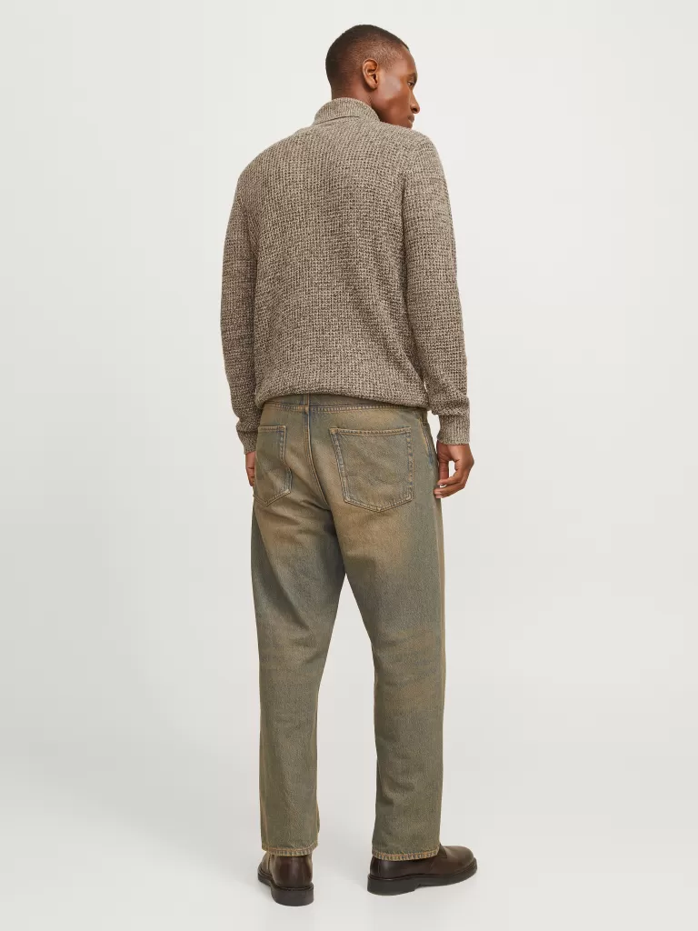 JACK & JONES Swetry^Gładki Golf Beżowy