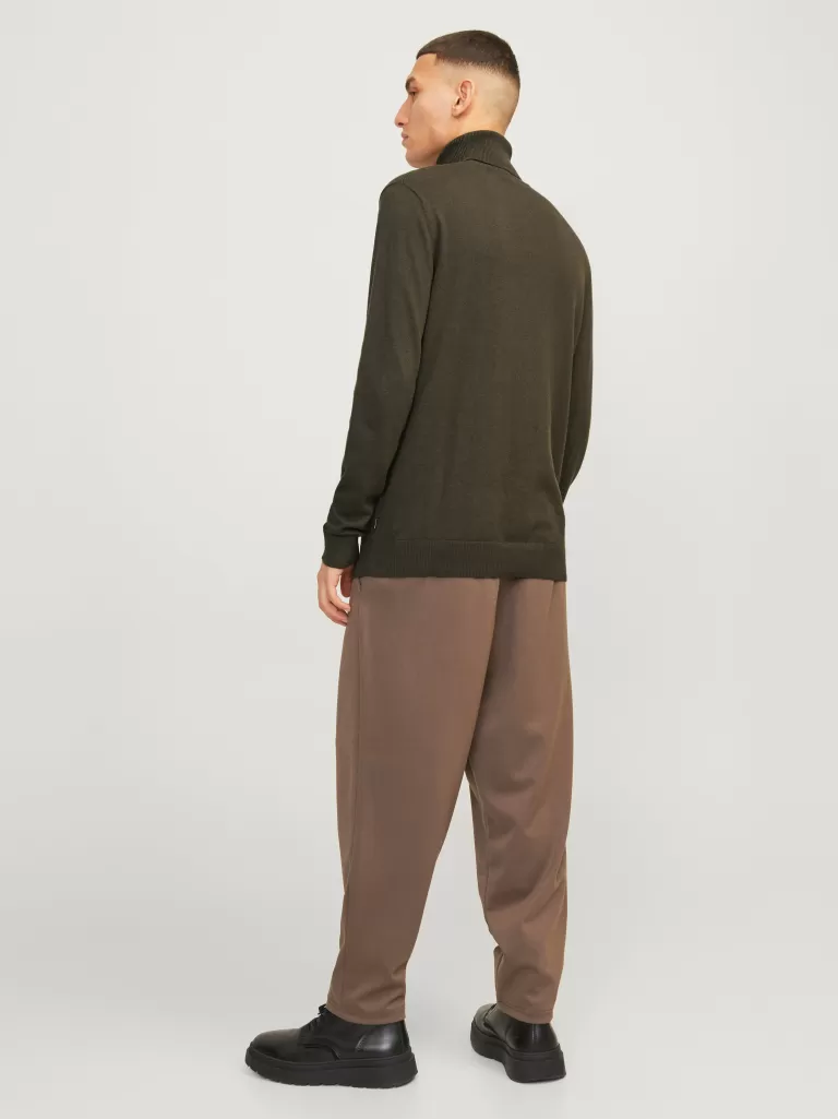 JACK & JONES Swetry^Gładki Golf Zielony