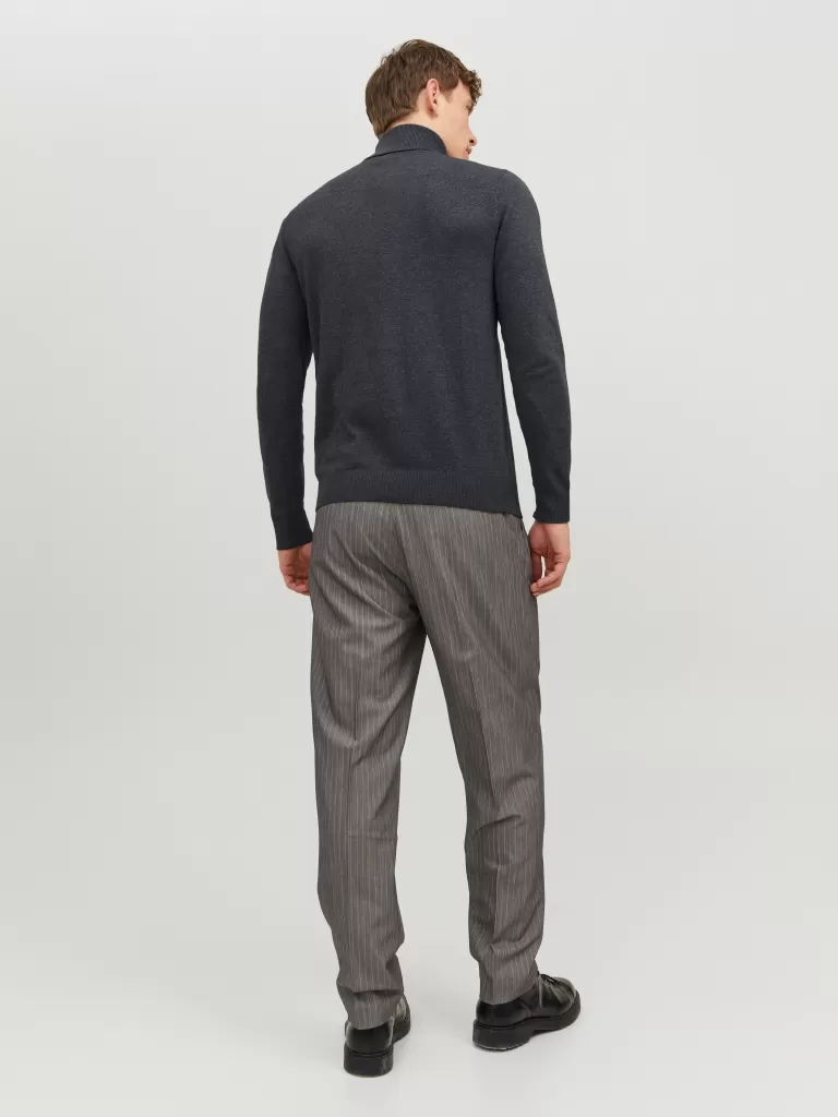 JACK & JONES Swetry^Gładki Golf Szary