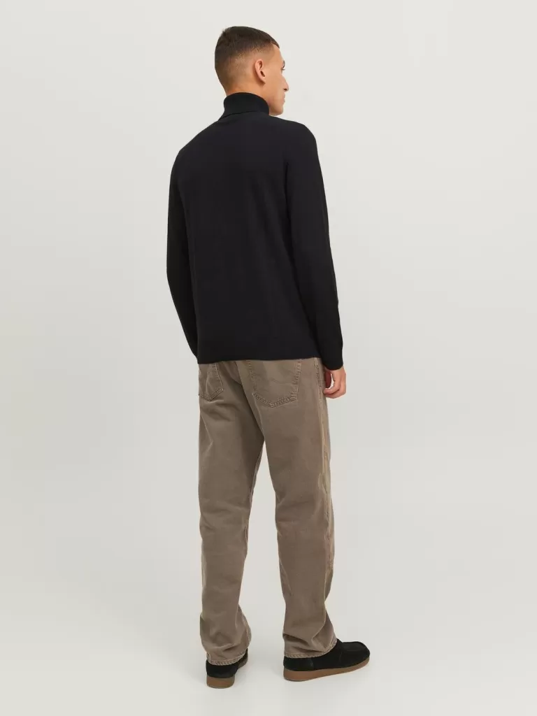 JACK & JONES Swetry^Gładki Golf Czarny