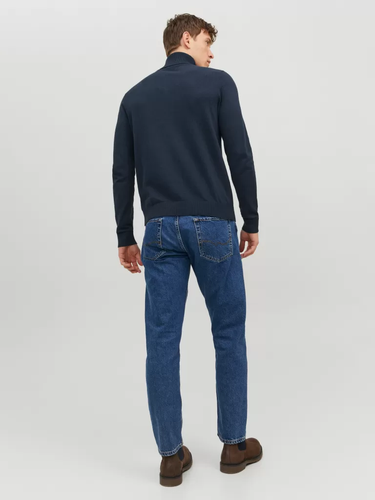 JACK & JONES Swetry^Gładki Golf Niebieski