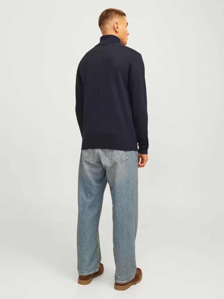 JACK & JONES Swetry^Gładki Golf Niebieski