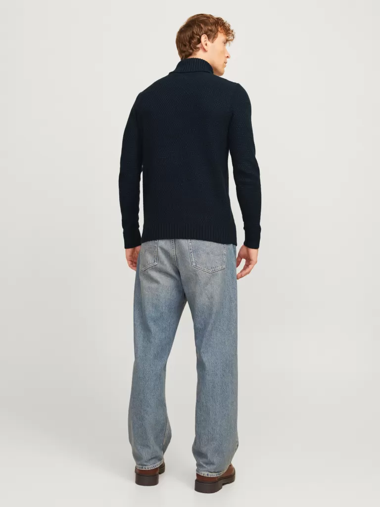 JACK & JONES Swetry^Gładki Golf Niebieski