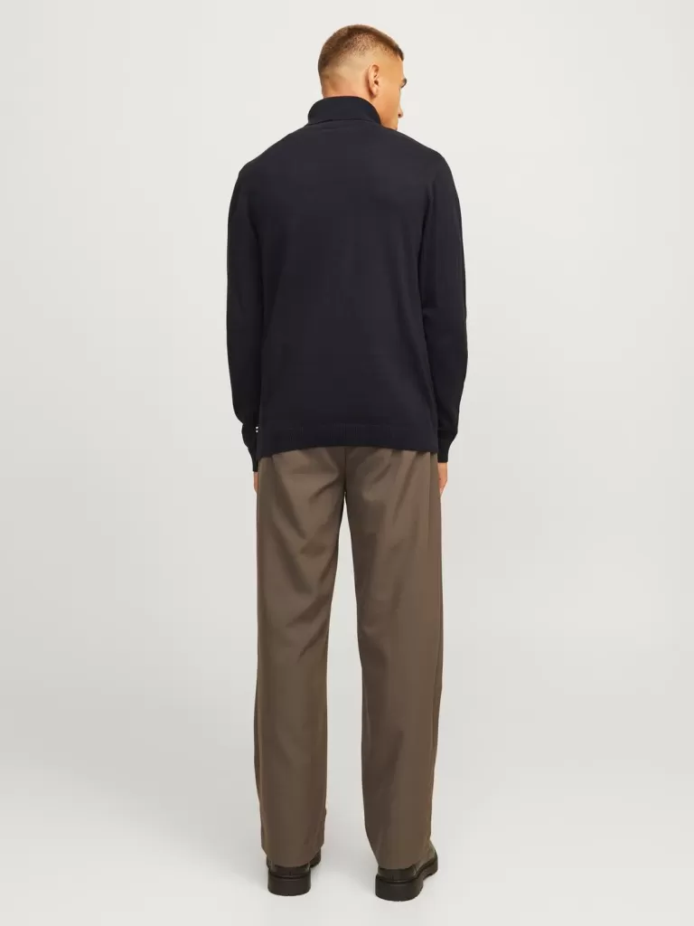 JACK & JONES Swetry^Gładki Golf Czarny