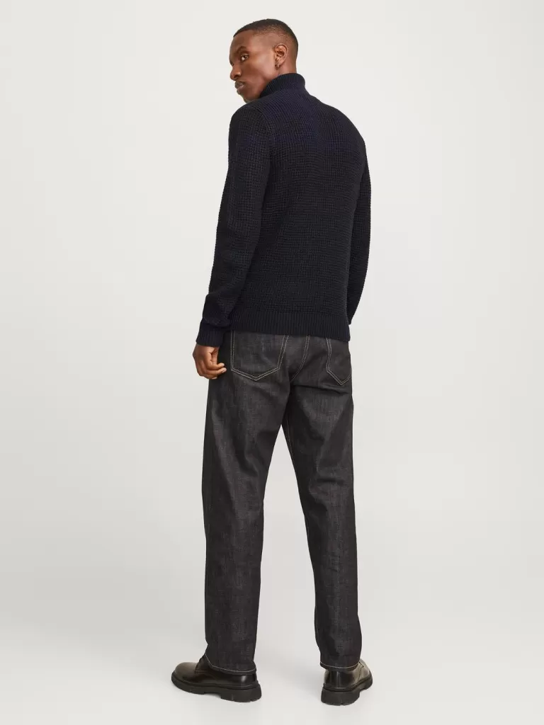 JACK & JONES Swetry^Gładki Golf Niebieski