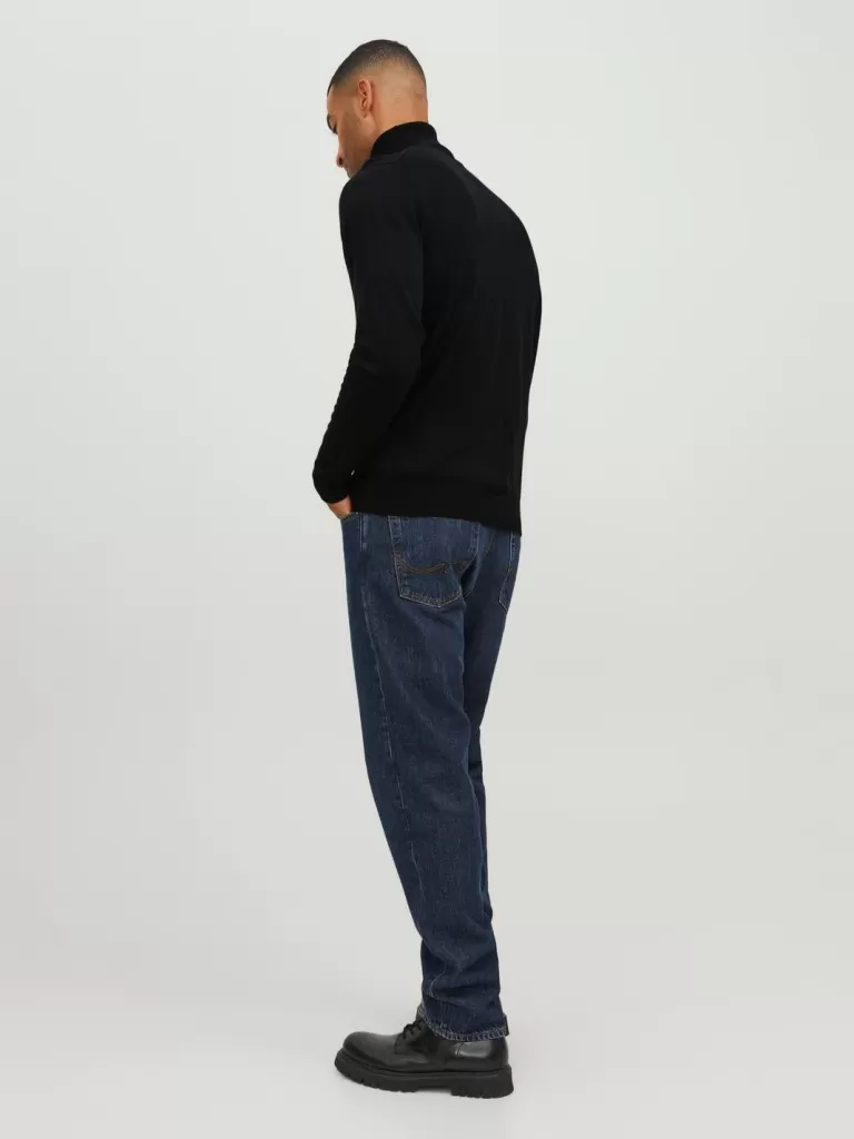 JACK & JONES Swetry^Gładki Golf Czarny