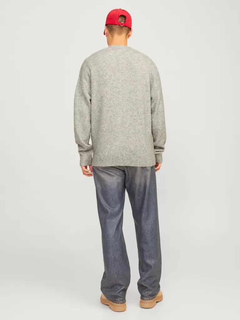 JACK & JONES Swetry^Gładki Kardigan Szary