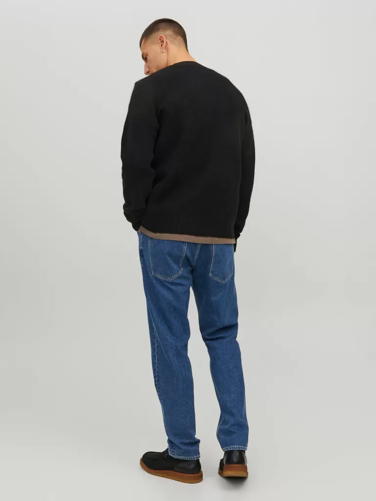 JACK & JONES Swetry^Gładki Kardigan Czarny