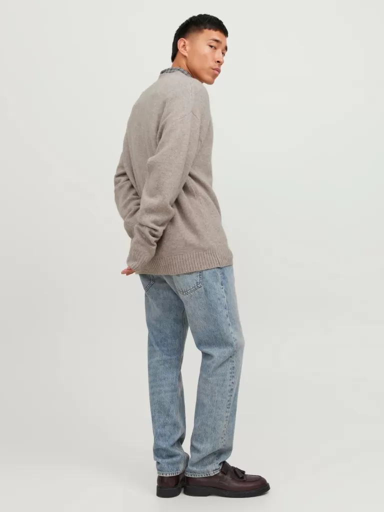 JACK & JONES Swetry^Gładki Kardigan Szary