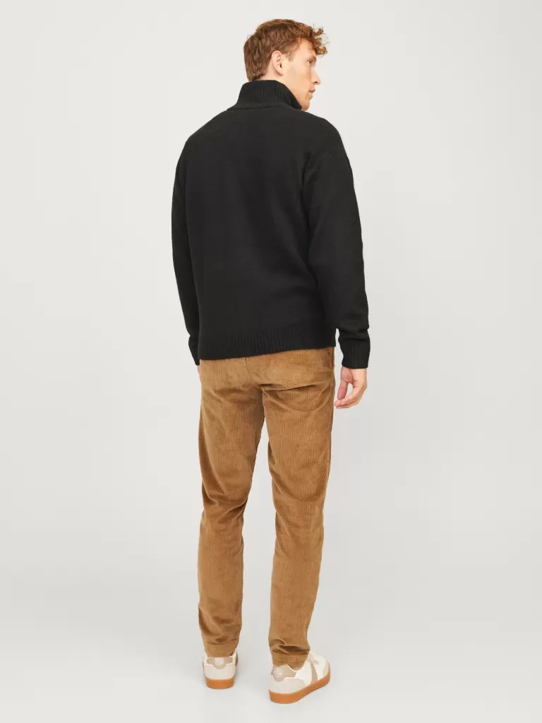 JACK & JONES Swetry^Gładki Kardigan Czarny