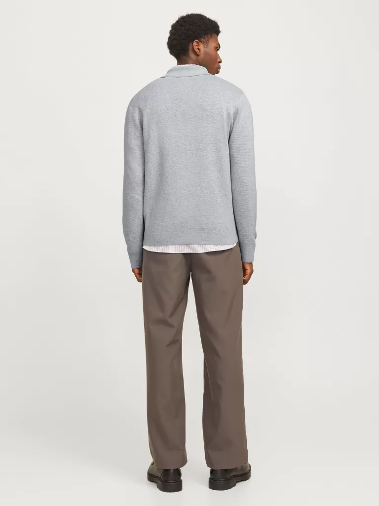 JACK & JONES Swetry^Gładki Kardigan Szary