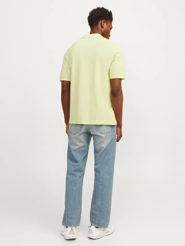 JACK & JONES Koszulki^Gładki Kołnierz koszulowy Koszula polo Żółty