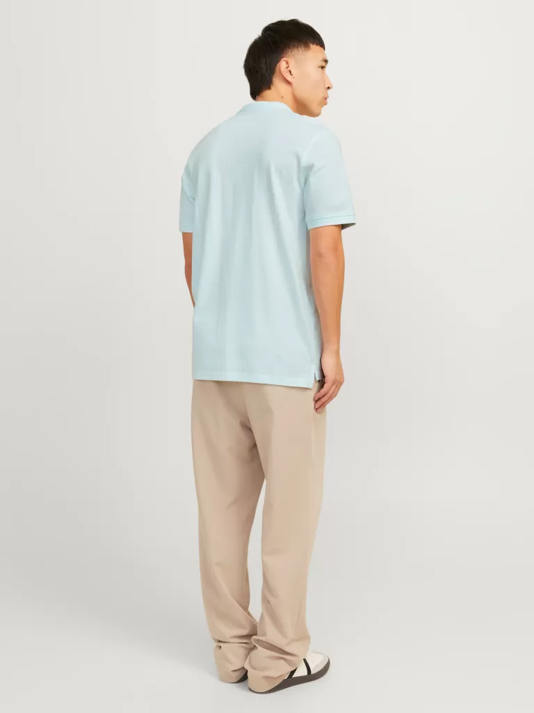 JACK & JONES Koszulki^Gładki Kołnierz koszulowy Koszula polo Niebieski