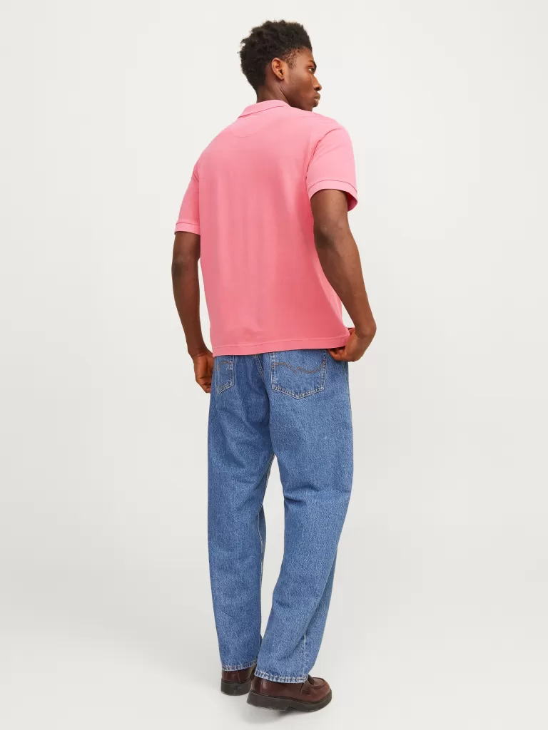 JACK & JONES Koszulki^Gładki Kołnierz koszulowy Koszula polo Róży