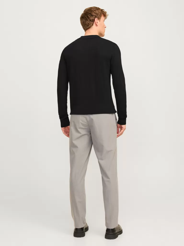 JACK & JONES Swetry^Gładki Koszula polo Czarny