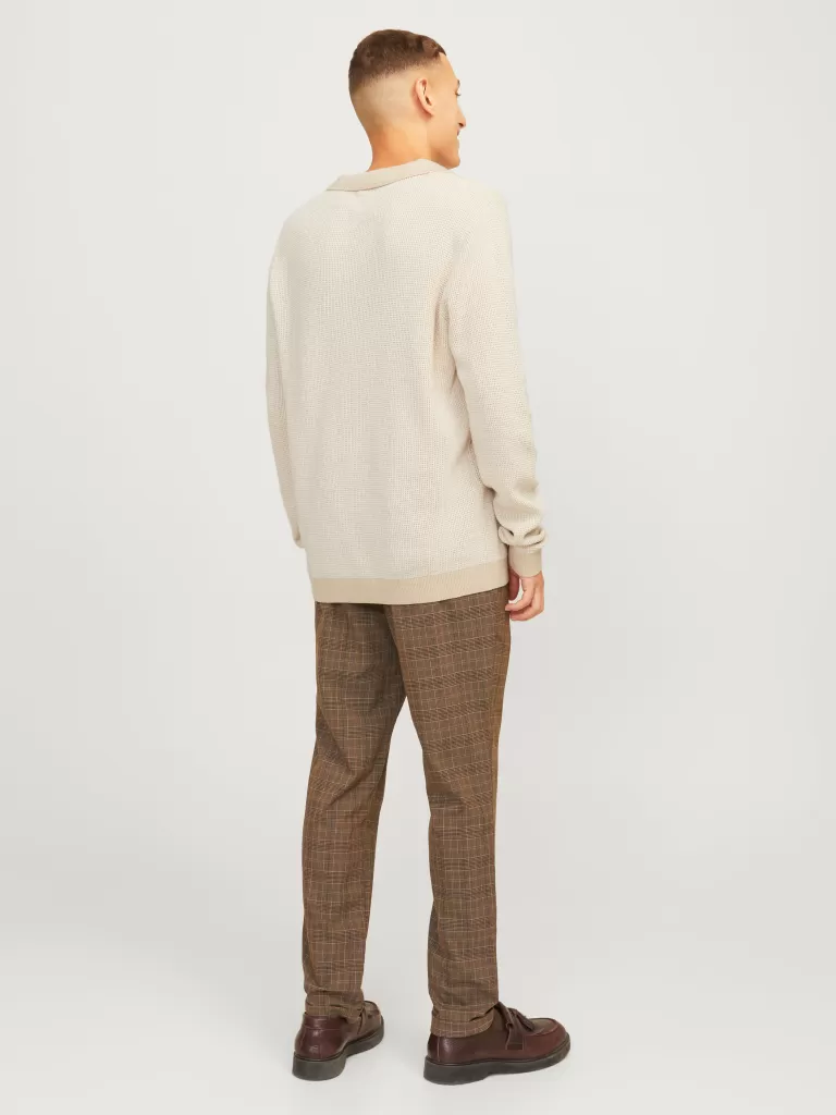 JACK & JONES Swetry^Gładki Koszula polo Biały