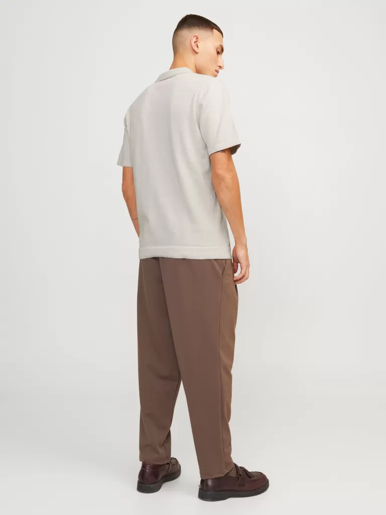 JACK & JONES Swetry^Gładki Koszula polo Szary