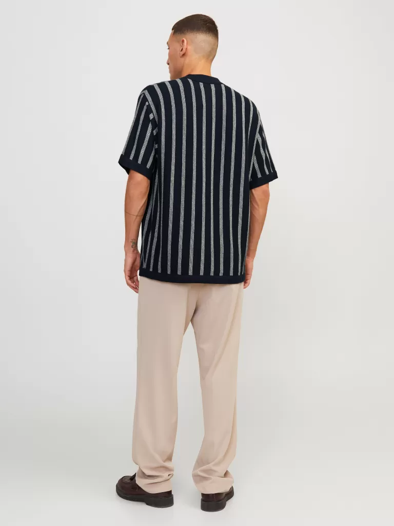 JACK & JONES Swetry^Gładki Koszula polo Niebieski
