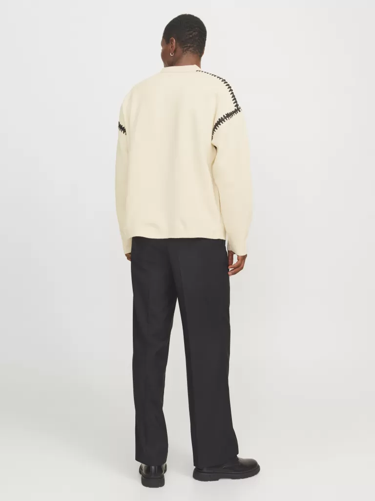 JACK & JONES Swetry^Gładki Koszula polo Biały