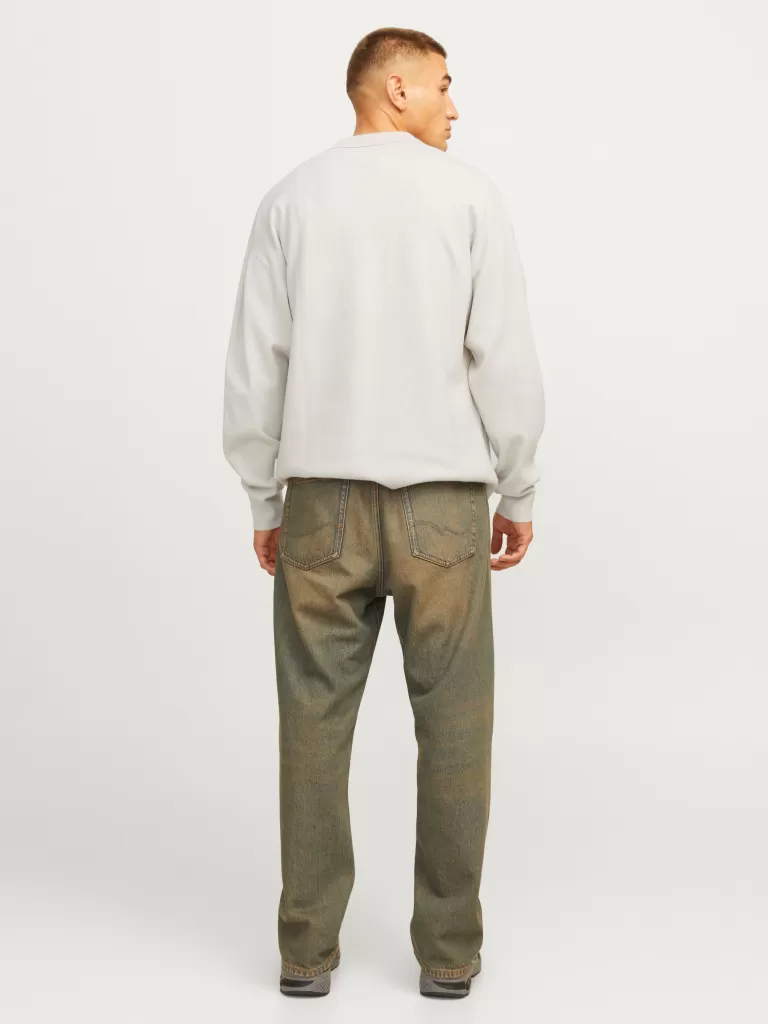JACK & JONES Swetry^Gładki Koszula polo Szary