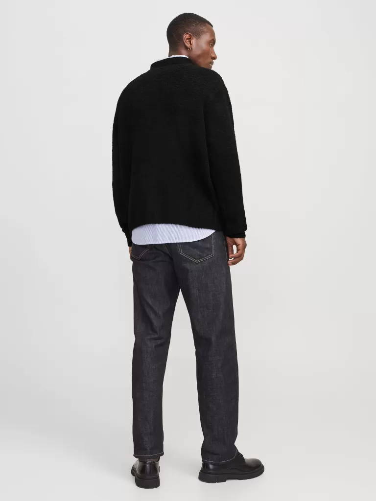 JACK & JONES Swetry^Gładki Koszula polo Czarny