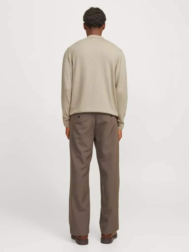 JACK & JONES Swetry^Gładki Koszula polo Beżowy