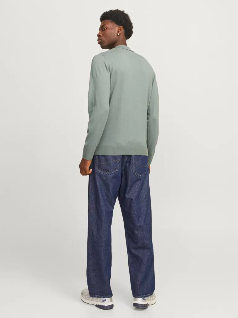 JACK & JONES Swetry^Gładki Koszula polo Zielony