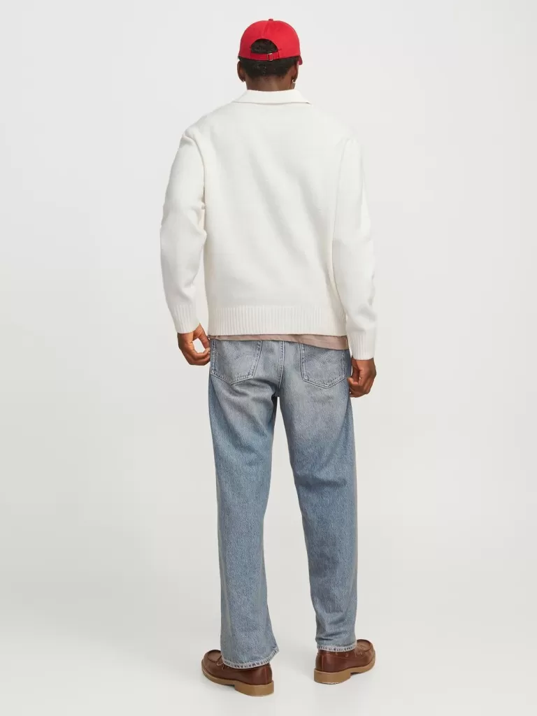 JACK & JONES Swetry^Gładki Koszula polo Biały