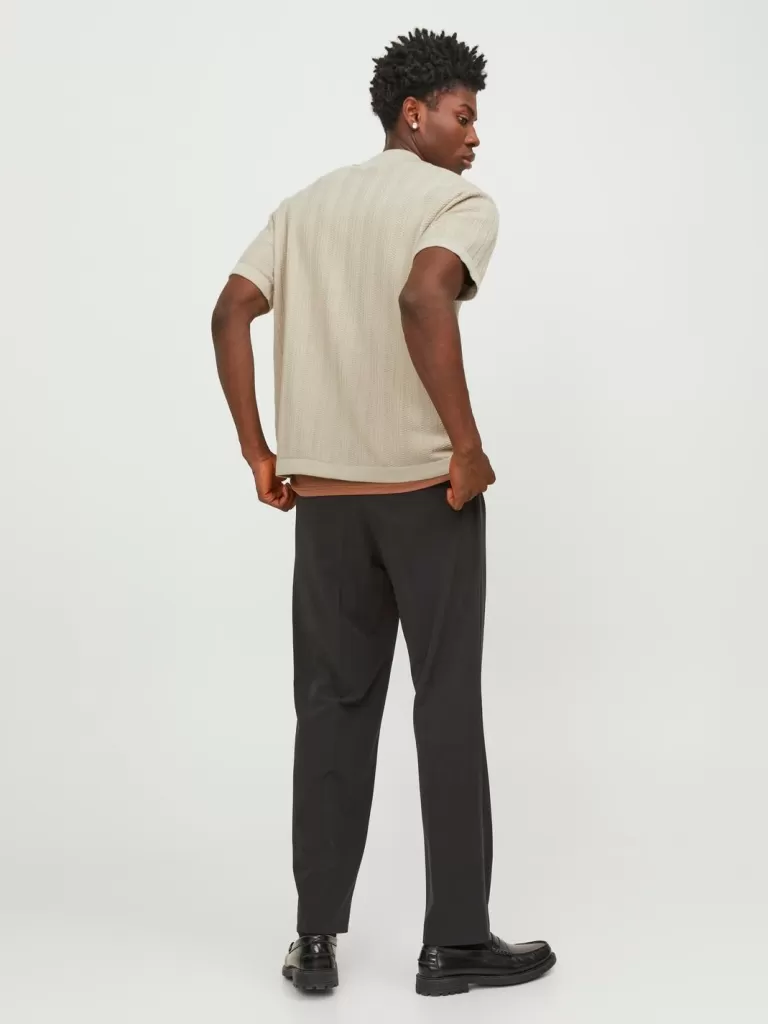 JACK & JONES Swetry^Gładki Koszula polo Beżowy