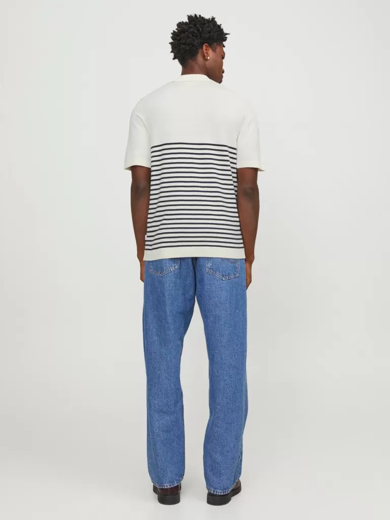 JACK & JONES Swetry^Gładki Koszula polo Biały