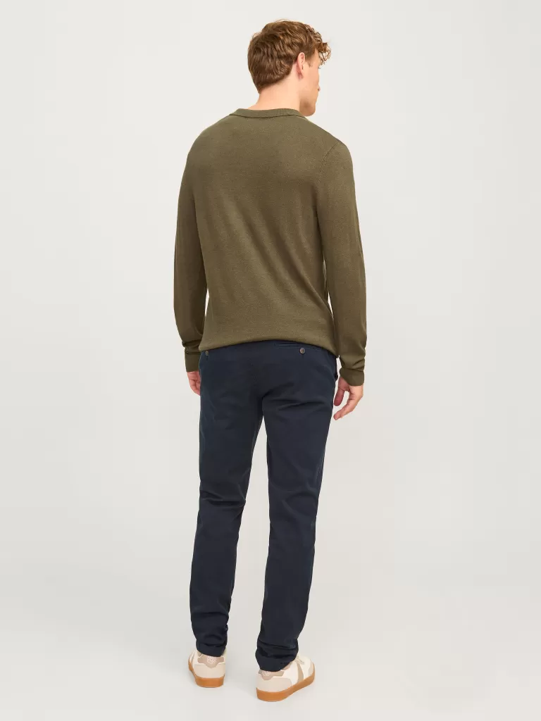 JACK & JONES Swetry^Gładki Koszula polo Zielony