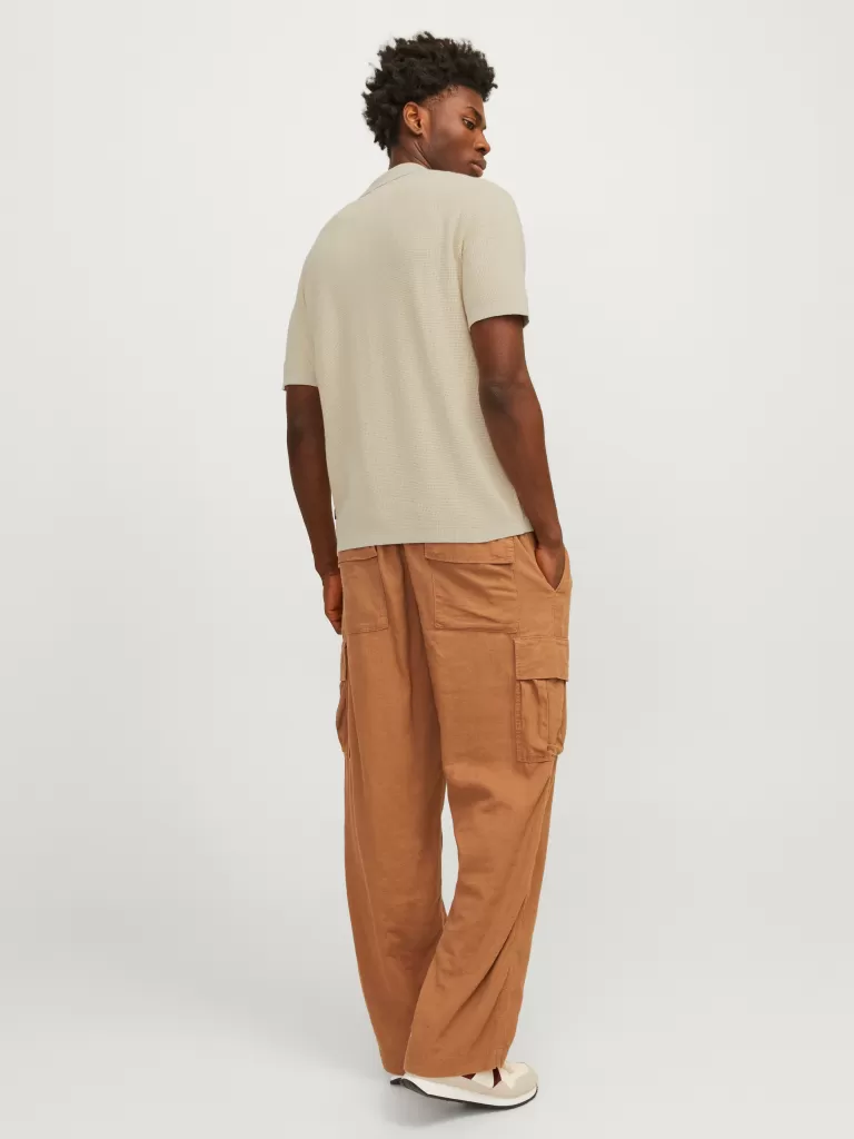JACK & JONES Swetry^Gładki Koszula polo Beżowy