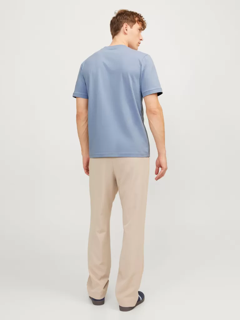 JACK & JONES Koszulki^Gładki Okrągły dekolt T-shirt Niebieski